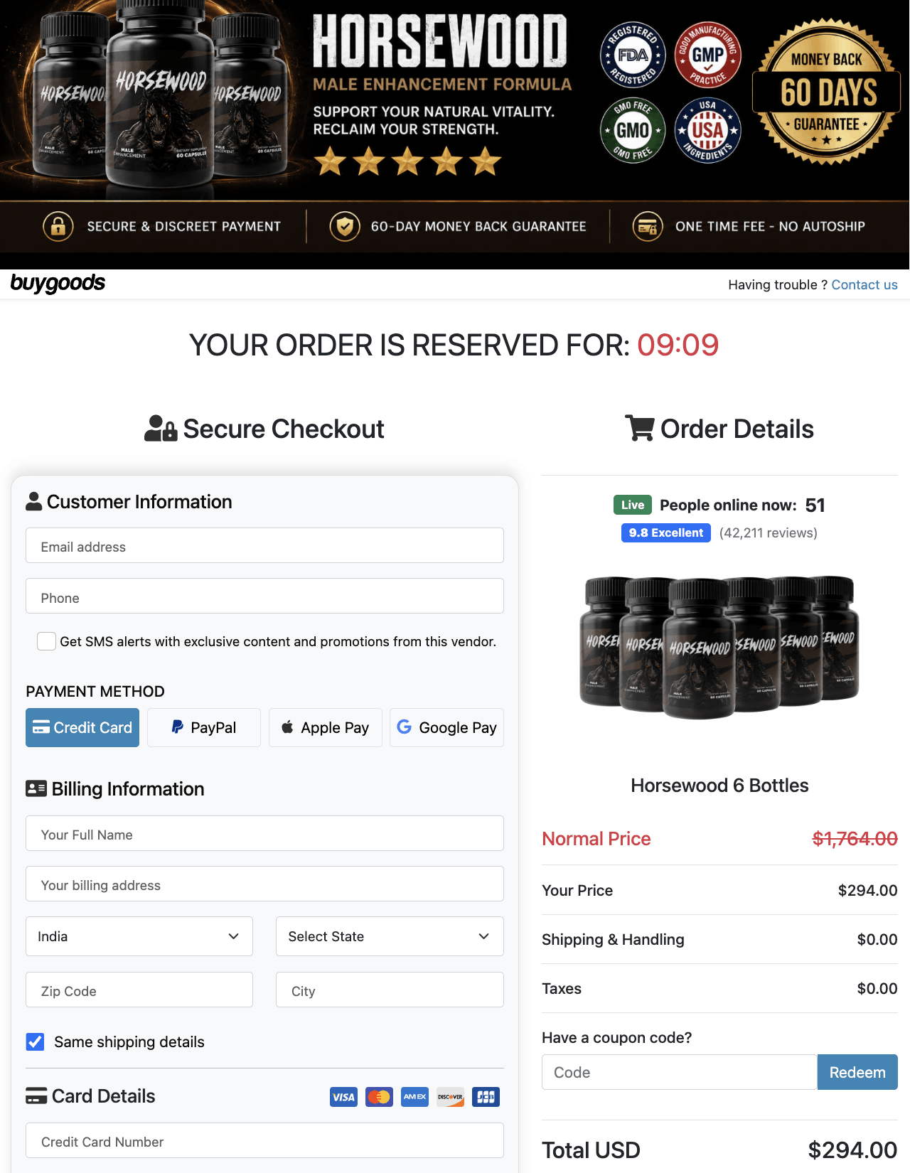 horsewood-order-page
